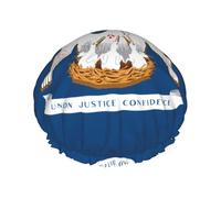 Louisiana State Flag Print Shower Cap - Double Layer Breathable, Adjustable Elastic Strap, Durable Hotel Travel Essentials