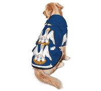Louisiana State Flag Print Soft Dog Hoodie For Medium To Large Dogs, Warm And Breathable Winter Pet Sweatshirt, Easy To Wear Jumper For Cold Weather