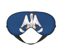 Louisiana State Flag Print Soft Eye Mask – Elastic Nighttime Shade, Light-Proof Blindfolds for Plane, Yoga, Travel