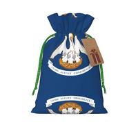 Louisiana State Flag Print Stylish Drawstring Pouches,Reusable Drawstring Gift Bags,Perfect For Holiday And Party