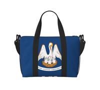 Louisiana State Flag print Travel Duffel Bag Tote Carry on Luggage Bag, Sports Gym Bag Weekender Overnight Bags, Black, One Size