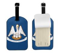 Louisiana State Flag Printed Leather Luggage Tag, Durable Baggage Identifier, Soft PU ID Label, for Business Travel