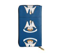 Louisiana State Flag Printed leather wallet, 7.5 x 4.1-inch long credit card holder, portable travel cash wallet