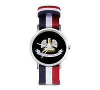 Louisiana State Flag Sport Watch for Men Women Nylon Strap Wrist Watch Analog Quartz Watch