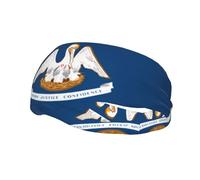Louisiana State Flag Sports Sweatband Headband Lightweight Stretch Breathable Moisture Absorbing for Men and Women