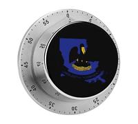 Louisiana State Logo Vintage Kitchen Timers No Batteries Loud Alarm Digital Timer for Baking Cooking