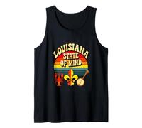 Louisiana State of Mind Retro Cajun Fleur De Lis Banjo Tank Top