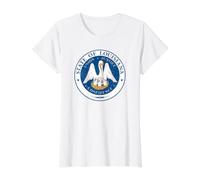 Louisiana State Seal Flag Value Graphic T-Shirt, Women, White, M