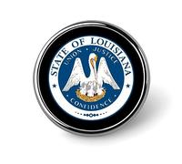 Louisiana State Seal Round Pins Personalized Badge Button Brooch Lapel Pins for Hats Backpacks Clothing Decoration
