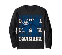 Louisiana US State Coquette Bow Flag Long Sleeve T-Shirt