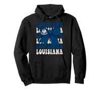 Louisiana US State Coquette Bow Flag Pullover Hoodie