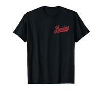 Louisiana Varsity Script Vintage Style Distressed RED T-Shirt