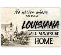 Louisiana Will Always Be Home Welcome Mat Dust Grabbing Front Doormats Absorbent Floor Mats For Outdoor Dogs Patios 40 X 60Cm