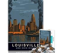 Louisville And Ohio River 1000 Piece Jigsaw Puzzle for Adults Teens,Decompressing Intellectual Educational Toy Secret Santa Gifts 38x26cm