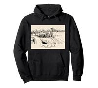 Louisville Kentucky Vintage Skyline Drawing Pullover Hoodie
