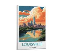 Louisville Kentucky Vintage Travel Poster Canvas Art Print Office Family Bedroom Decorative Posters Gift Wall Decor Poster 20x30inch(50x75cm) Frame