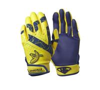 Louisville Slugger Savannah Bananas Youth V2 Batting Gloves, Yellow/Navy, Medium