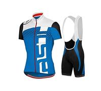 louizumify Cycling Jersey Men's Short Sleeve Suit 3D Padded,3 Pockets,Reflective,Quick Dry,Breathable