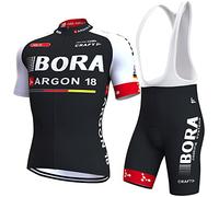 louizumify Cycling Jersey Men's Short Sleeve Suit 3D Padded,3 Pockets,Reflective,Quick Dry,Breathable
