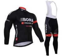 louizumify Men's Cycling Long Sleeve Jacket Suit with 3 Pockets Stretch Breathable Fabric Moisture Wicking