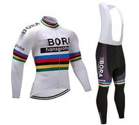 louizumify Men's Cycling Long Sleeve Jacket Suit with 3 Pockets Stretch Breathable Fabric Moisture Wicking