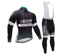 louizumify Men's Cycling Long Sleeve Jacket Suit with 3 Pockets Stretch Breathable Fabric Moisture Wicking