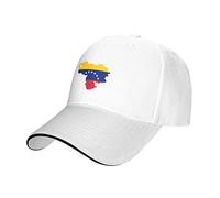 LOUJIN Adjustable Baseball Cap Venezuela Terrain Map Breathable Peaked Cap for Men Women Sun Hat Unisex for Daily Sports Travel White