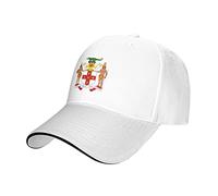 LOUJIN Adjustable Coat of Arms of Jamaica Baseball Cap for Men Women Breathable Sports Hat Sun Hat Unisex White