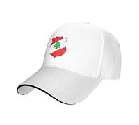 LOUJIN Adjustable Coat of Arms of Lebanon Baseball Cap for Men Women Breathable Sports Hat Sun Hat Unisex White