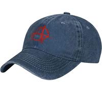 LOUJIN Anarchy Distressed Symbol Denim Baseball Cap Hat Adjustable Cowboy Hat