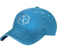 LOUJIN Atheist Atom Symbol Denim Baseball Cap Hat Adjustable Cowboy Hat
