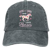 LOUJIN Baseball Cap Just A Girl Who Loves Horses,Horse Riding Denim Hats Dad Cap