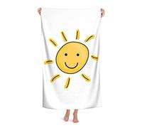 LOUJIN Bath Towel Sun Smile Microfiber Beach Towel Soft Absorbent Sand Free Towels Large Size for Bathroom Beach 80x130cm