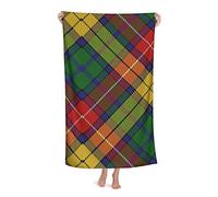 LOUJIN Beach Towel Scots Style Clan Buchanan Tartan Plaid Highly Absorbent Microfiber Blanket Soft Bath Towels 80X130CM