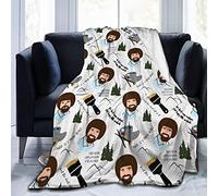 LOUJIN Bob Ross Happy Trees Ultra Soft Micro Fleece Warm Throw Lightweight Bed Sofa Cozy, Couch Travel Chair for Home 125CM X 100CM
