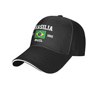 LOUJIN Brazil Est.1822 Brasilia Mesh Baseball Cap Breathable Adjustable Sports Cap Summer Sun Hat Black for Women Men