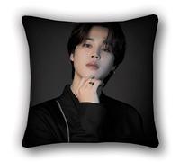 LOUJIN BTS Bangtan Boys Jimin V Suga Jungkook Double-Sided Linen Decorative Square Pillowcases 45cm x 45cm Black K-pop Car-themed Home Decoration
