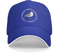 LOUJIN Cap Happier Than A Seagull with A French Fry Hat for Men Baseball Cap Blue