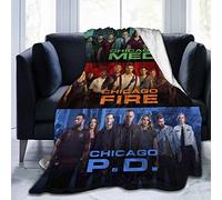 LOUJIN Chicago Pd Blanket Ultra Soft Home Fleece Flannel Blanket All Season Throw Blankets for Sofa,Bed Tapestries Cover in, Multic 125CM X 100CM