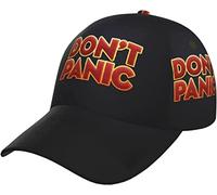 LOUJIN Don t Panic Print Baseball Cap, Adjustable Hats Unisex Trucker Hat Hip Hop Hat Black
