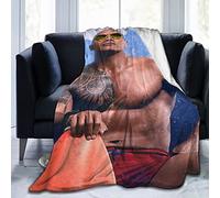 LOUJIN Dwayne Johnson Flannel Fleece Throw Blanket Queen Size All Season Super Soft Cozy Blanket for Bed Or Couch 125CM X 100CM