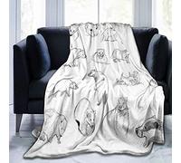 LOUJIN Flannel Fleece Throw Blanket Bed Blanket sketch Badger Micro Fleece Blanket Warm Soft Lightweight Cozy Microfiber Blanke 125CM X 100CM
