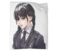 LOUJIN Fleece Blanket Wednesday Addams Throw for Sofa & Bed, Plush Cozy Fuzzy Blanket, Super Soft And Warm Fluffy Blanket for All Seasons, 125CM X 100CM