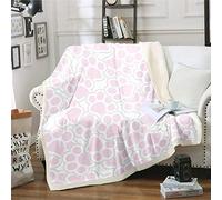 LOUJIN Girly Pink Fleece Throw Blanket Cute Kitten Paw Print Sherpa Blanket for Couch Bed Sofa Cartoon Animal Themed Plush Blanket Breath 125CM X 100CM