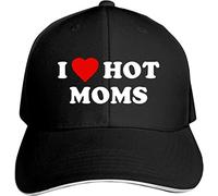 LOUJIN I Love Hot Moms Hat Baseball Cap Duck Tongue Cap Outdoor Cap Fashion Black