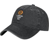 LOUJIN I Told You So Bitcoin Cowboy Baseball Cap Men Women Classic Adjustable Outdoor Baseball Cap Black