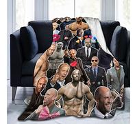 LOUJIN Jason Statham Soft and Comfortable Warm Fleece for Sofa,Office Bed car Camp Couch Cozy Plush Throw s Beach s 150CM X 125CM