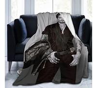 LOUJIN Johnny Depp Blanket Warm Super Soft Comfy Flannel Blanket Lightweight Cozy Microfiber Anti-Pilling Plush Blanket for Couch Bed Sofa 125x100cm