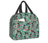 LOUJIN Lunch Bag German Shorthaired Pointer Floral Tote Bag Lunch Boxes Reusable Insulated Cooler Bag Water-Resistant Thermal Meal Bag Snack Bag