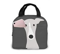 LOUJIN Lunch Bag Greyhound Italian Cute Whippet Dog Tote Bag Lunch Boxes Reusable Insulated Cooler Bag Water-Resistant Thermal Meal Bag S